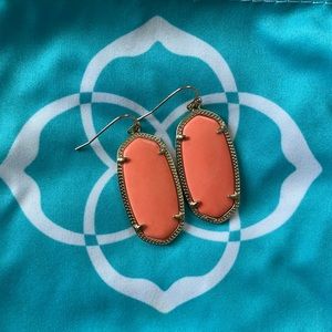 Kendra Scott Elle Coral and Gold Earrings
